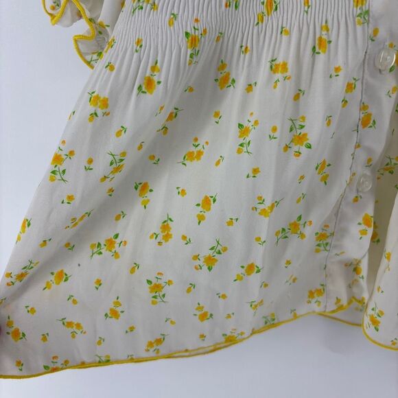 Cottage core unbranded button up collared floral print top toddler 5 - Picture 2 of 5